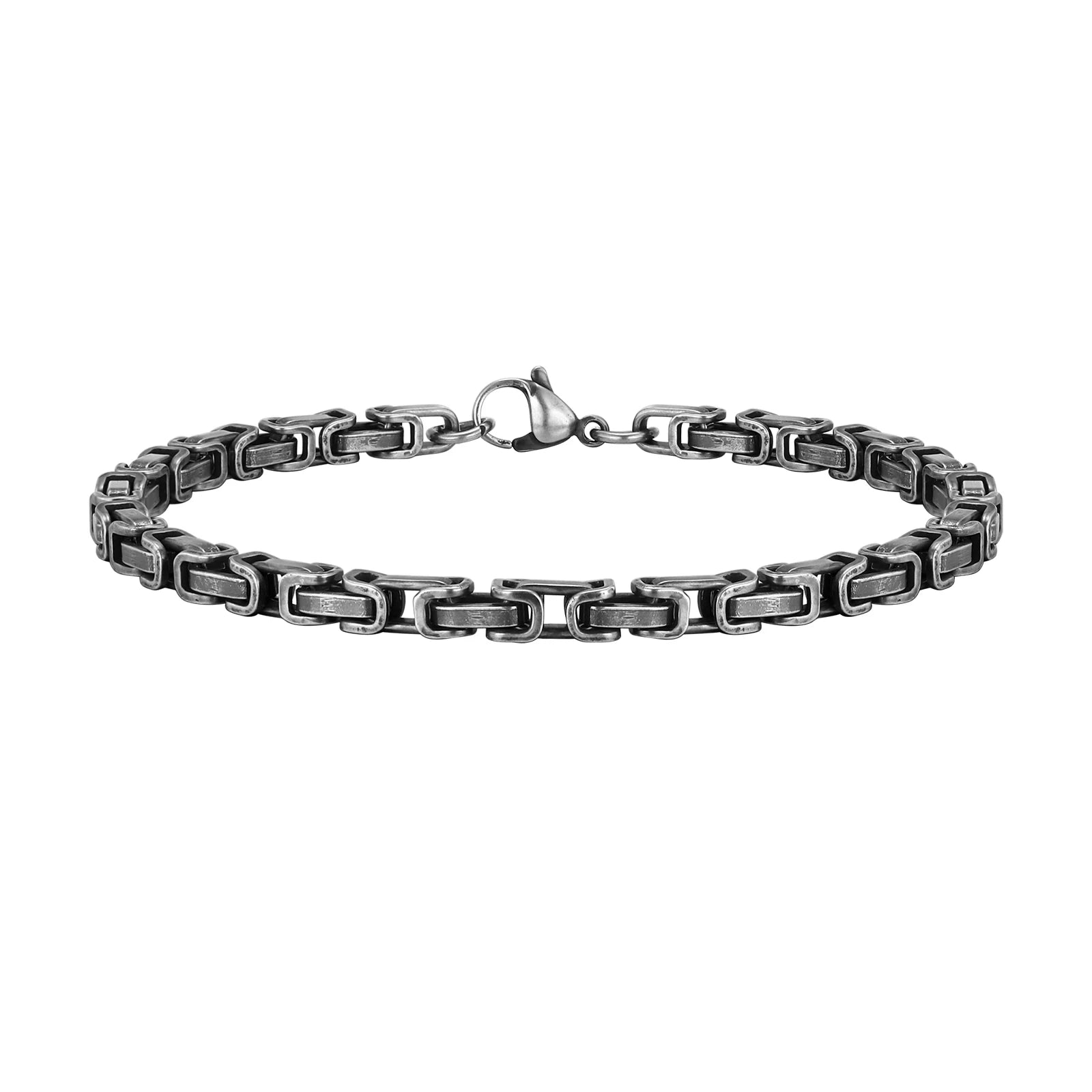 Pulseira Bizantina Masculina de Aço Inoxidável