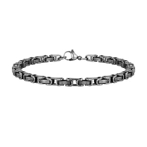 Pulseira Bizantina Masculina de Aço Inoxidável