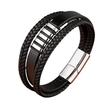 Pulseira Masculina de Couro Leather Elegance