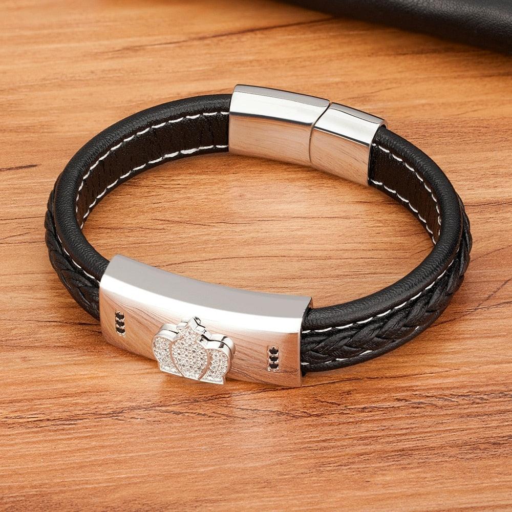 Pulseira Masculina de Couro King